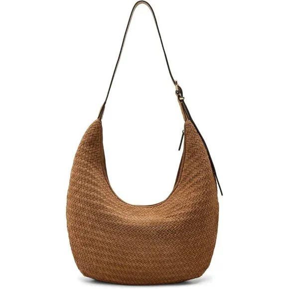 🆕MADEWELL Essentials Curve Suede Woven Shoulder Bag Brown - Picture 3 of 14